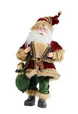  18" Inch Standing Animated Musical Dancing Accordion Santa Claus Christmas 