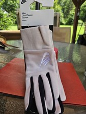 Nike Club Fleece Gloves Women's Medium Touch Screen Pink Oxford/White/Black