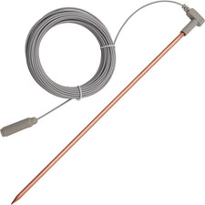 Copper Ground Rod with 40 Ft/12M Female Ground Wire, Portable Ground Rod Kit for
