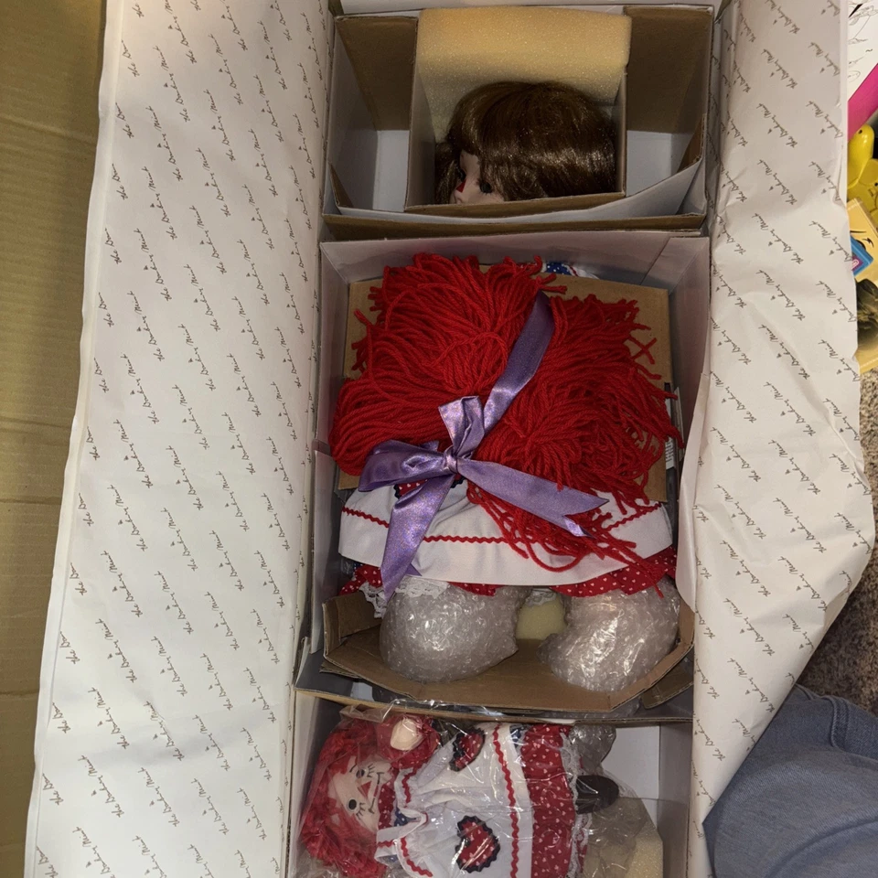 Muñeca Danbury Mint Raggedy Andy And Ann de Kelly Rubert 23 pulgadas de colección nueva Foto 2 de 4