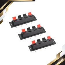 3 x 4 Way Spring Speaker Terminal Clip Push Release Connector Audio Cable WP4-7