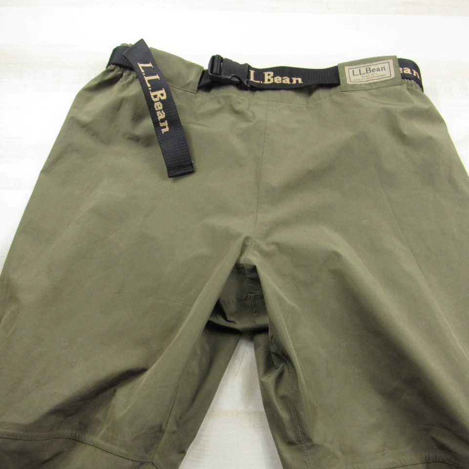 LL Bean Pants Mens Large Brown Waist High Waders Stocking Foot Lightweight - Image 2 of 4