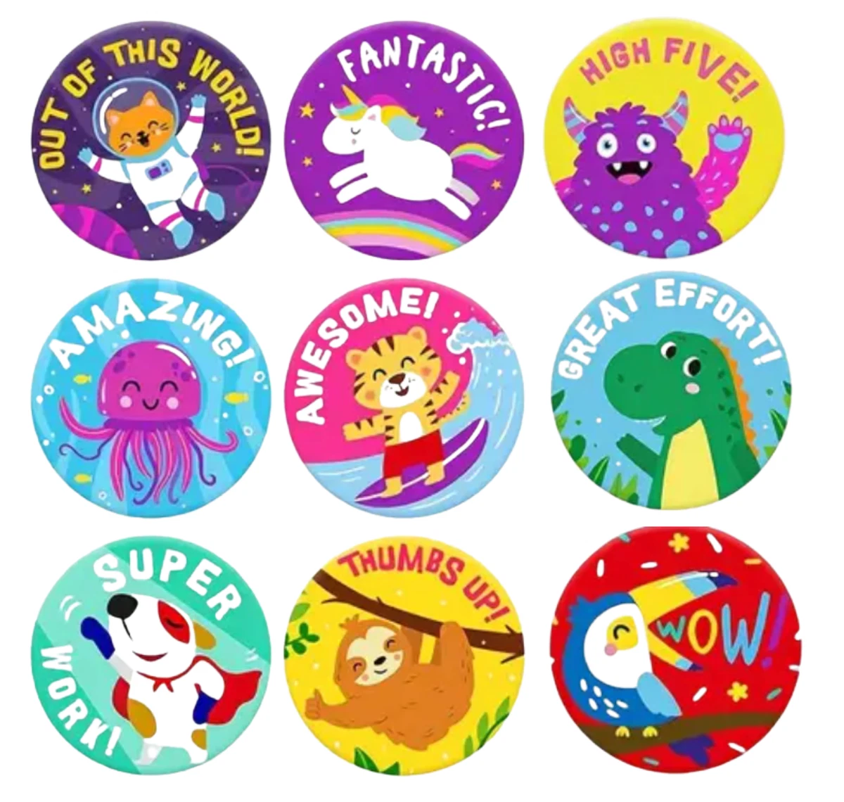Positive Reward Stickers 2.5cm 50/100pc Teacher Classroom Encouragement Award