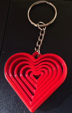 Red Heart Love Key Chain Keychain - Solid Plastic Charm with Metal Ring, Women