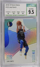 2018-19 PANINI STATUS LUKA DONCIC ROOKIE CARD #122 CSG 9.5 GEM MINT LA LAKERS. rookie card picture