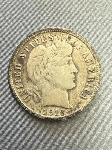 1916 S Barber Dime 10c Circulated