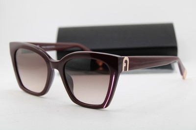 NEW FURLA SFU708 COL.0G96 BURGUNDY GOLD GRADIENT AUTHENTIC SUNGLASSES 54-20
