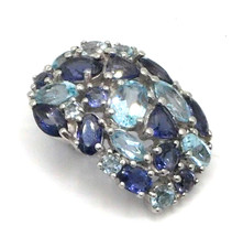 Beautiful designer pendant 925 sterling silver color stones luxury blingbling