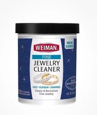 Weiman Fine Jewelry Cleaner Liquid & Cleaning Brush Restores Shine Gold, 6 Oz