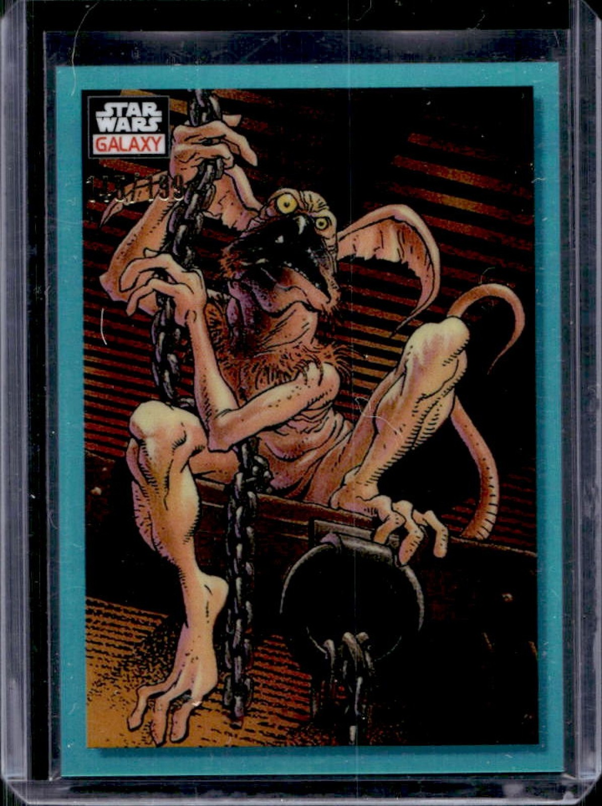 2023 Topps Chrome Star Wars Galaxy Salacious B. Crumb Aqua Refractor #145/199