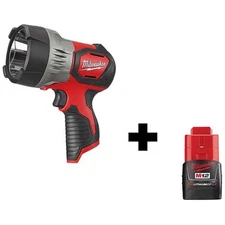 Milwaukee M12 Trueview 2353-20 12V LED Spotlight - Red/Black + M12 CP2.0 Battery