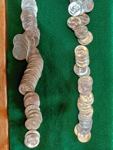 (2) Brilliant UNC rolls 1960 D and 1961 D Washington Quarters