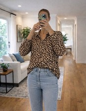 H&M Leopard Print Blouse/Shirt UK Size 10
