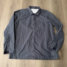 Rapha Mechanics Rusty Rick Shirt Mens XXL Gray Relaxed Fit Cotton Ripstop Button