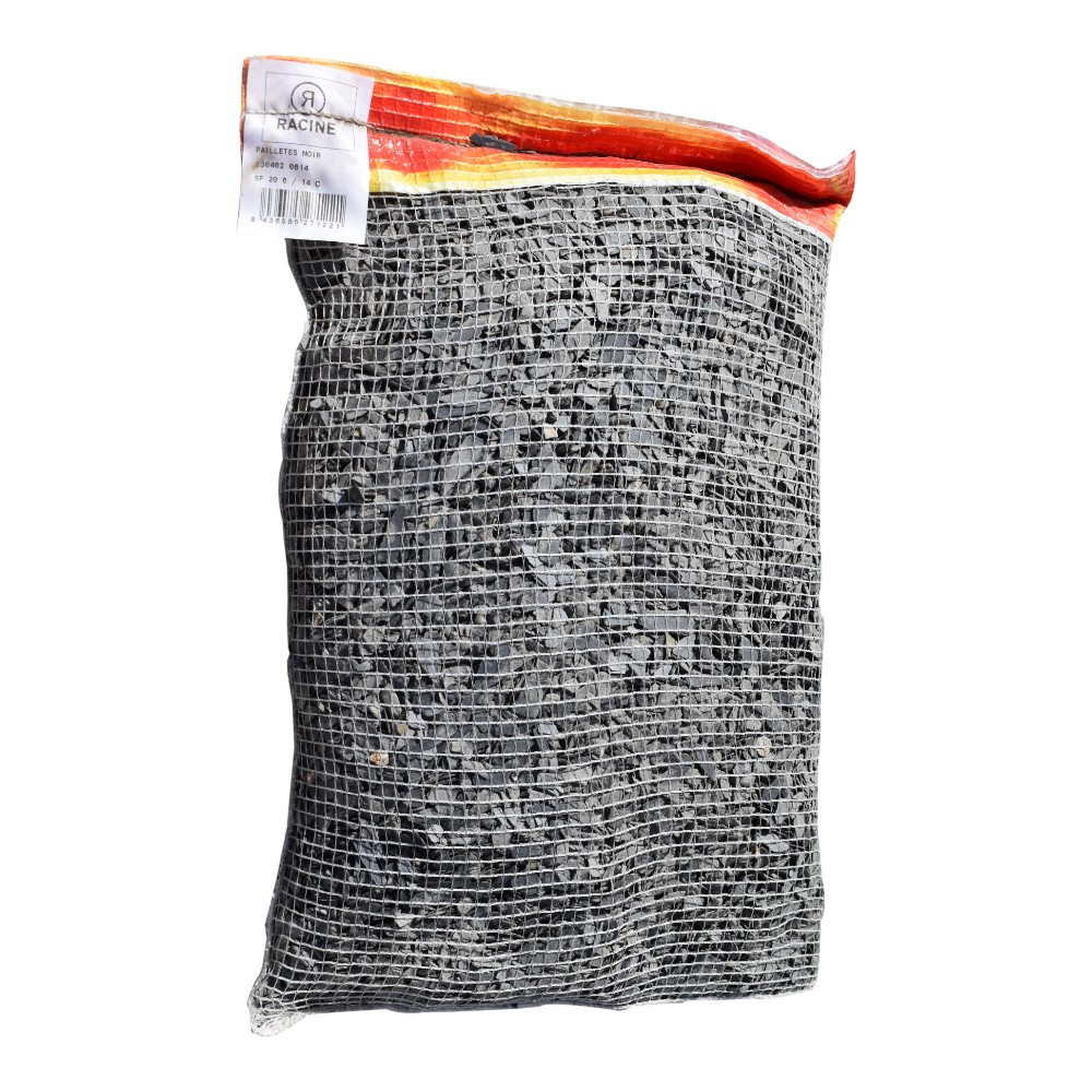 Paillage minéral en ardoise noire véritable, calibre 6/14mm de 20kg