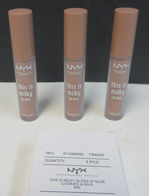 NYX This Is Milky Gloss Lip Gloss - Cookies And Milk Pack Of 3 New