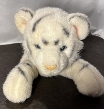 Douglas Cuddle Toy 22" Zahara White Tiger Cub Plush W/Blue Eyes Pink Ears CUTE