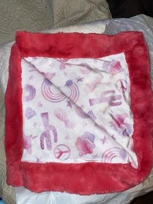 Minky Baby Blanket Couture SILKY SUPER SOFT! 30x30  Red/hot Pink White Purple