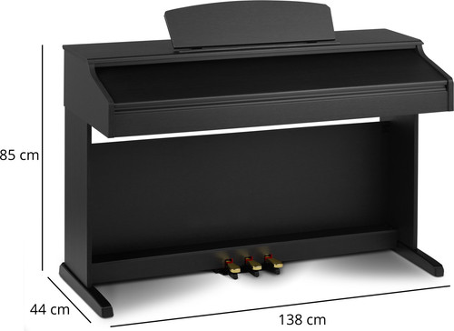 88 Teclas Digital E-Piano Piano Teclado 3 Pedales 16 Sonidos LED USB Negro - Imagen 7 de 7