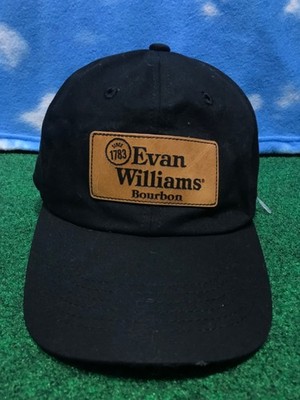 Evan Williams Bourbon Hat cap osfm leather patch strapback since 1783 NWOT H1
