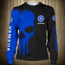 Yamaha Skull Motobiker F1 Racing Long Sleeve Shirt 3D All Over Print 3D