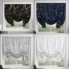 Elyse Tie Blinds Thermal Blackout 52" Width Net Curtains & Slot Top Voile Panels