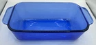 Vtg Pyrex 213-R Cobalt Blue Glass Bread Loaf Pan 1.5 Qt 1.5L  8.5”X4.5”x2.5” EUC