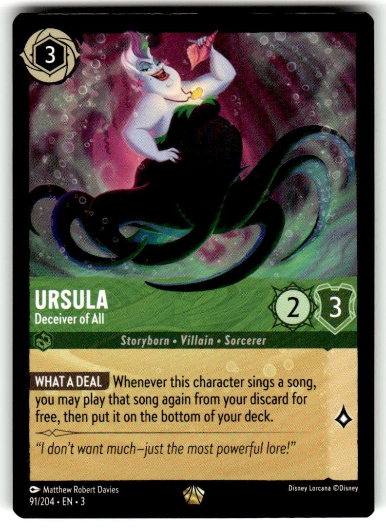 Ursula Deceiver of All - 91/204 Into the Inklands - Lorcana Card English EN-3 NM