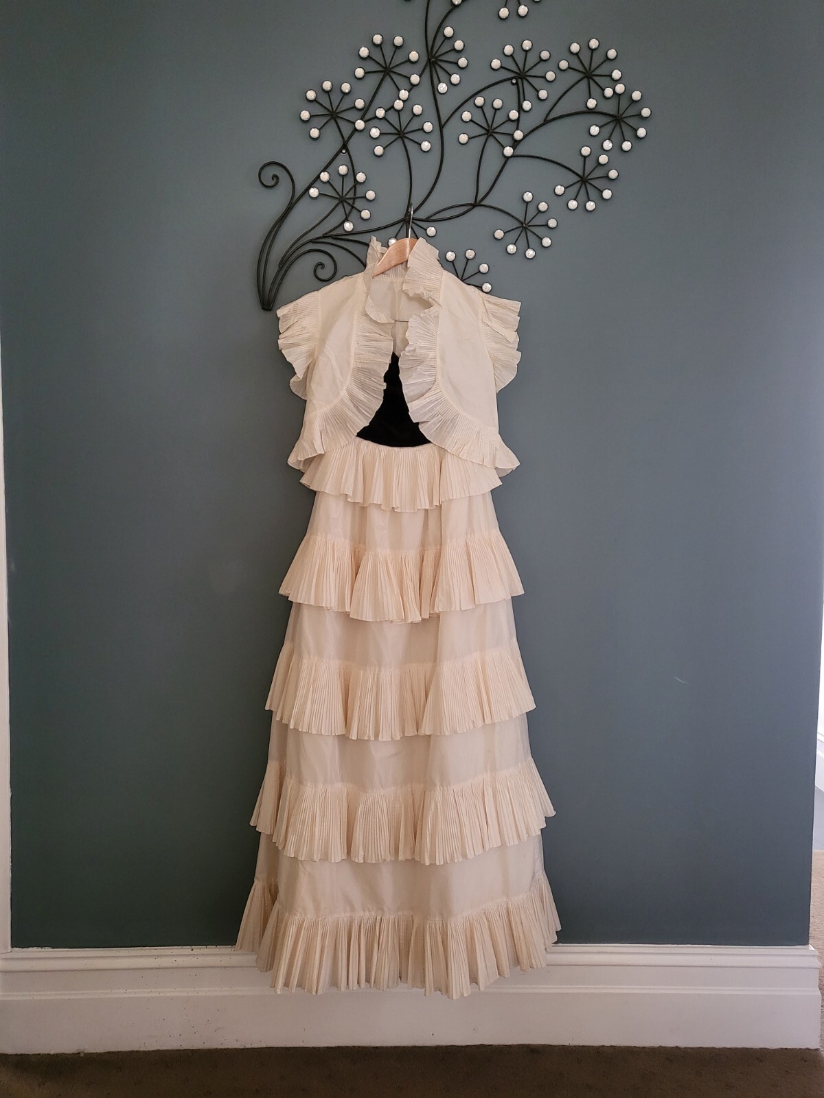 Gina Fratini (rare)1980s vintage gown or wedding dress in velvet and silk image 3