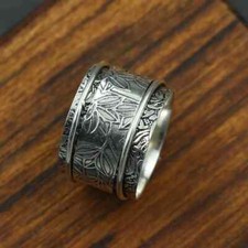 SALE !!Wide Band 925 Sterling Silver Band& Spinner Ring Handmade Ring All Size