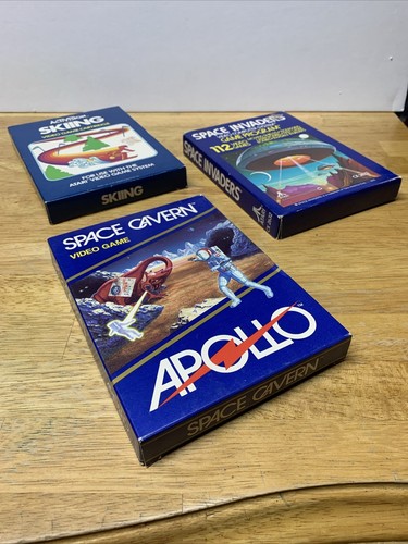 4 Atari 2600 Games Space Cavern Skiing Space Invaders Box Works Video Game Lot - Picture 19 of 24