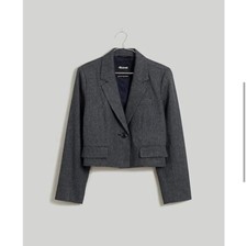 Madewell Dallan Micro Check The Sutter Crop Women s Blazer small