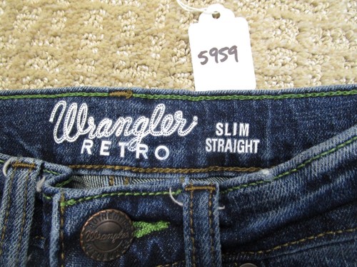 Wrangler Jeans Boys 11 Blue Youth Western Slim Retro Straight 22x27 Dark Wash - Picture 9 of 9