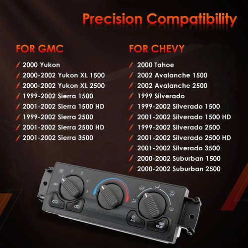 A/C Heater Climate Control Module Panel For GMC Sierra 2500 1999-2000 599-218 - Picture 4 of 10