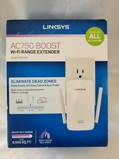 Linksys AC750 Boost Wi-Fi Range Extender White - Plug-in RE6300 - SEALED 