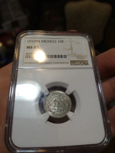 Mexico 1910 10 Centavos NGC MS65