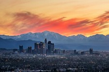 Landscape city cityscape los angeles photography sunrise Custom Gaming Mat Desk