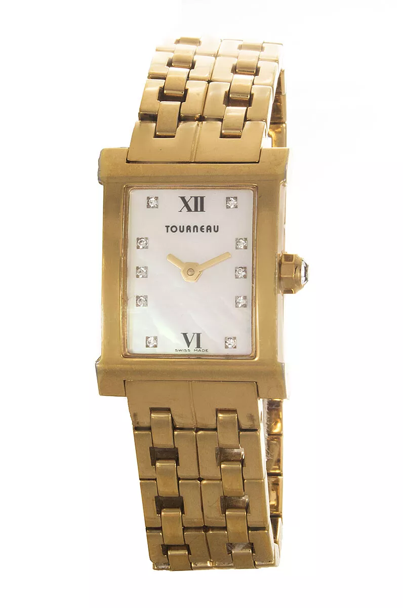 Tourneau Women s Gold Tone MOP Diamond Dial Quartz Watch 5011 eBay