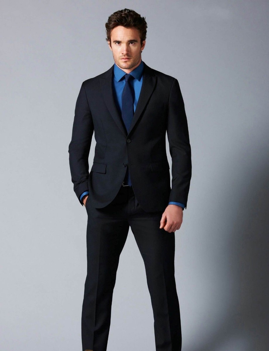 Handmade Men Black Suit Groomsmen Business Man Slim Formal Suit Wedding Evening Party Handmade Men Black Suit Groomsmen Business Man Slim Formal Suit Wedding Evening Party