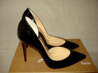 100% AUTH NEW WOMEN LOUBOUTIN IRIZA D'ORSAY 100 BLACK LEATHER PUMPS/HEELS US 8 — photo 9