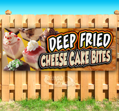 DEEP FRIED CHEESE CAKE BITES Advertising Vinyl Banner Flag Sign Many Sizes