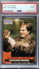 Bill Belichick 1991 Pro Set RC PSA 9 Rookie Card Legendary Coach #126 Patriots. rookie card picture