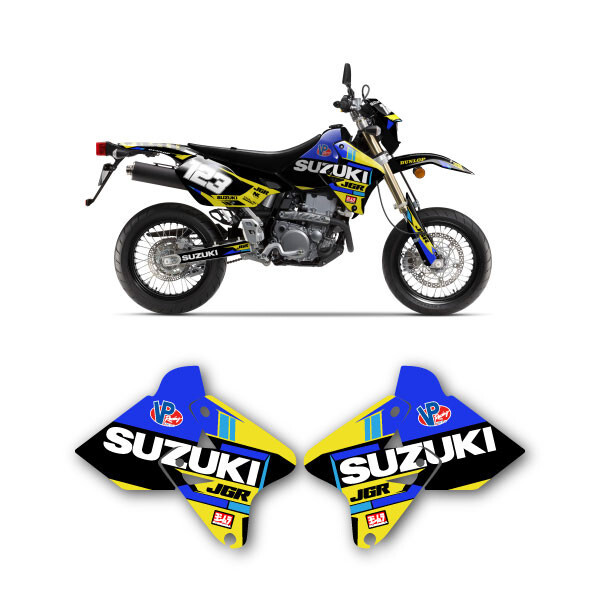 SUZUKI DRZ400 JGR Laminated Shroud and Tank Graphics Decals