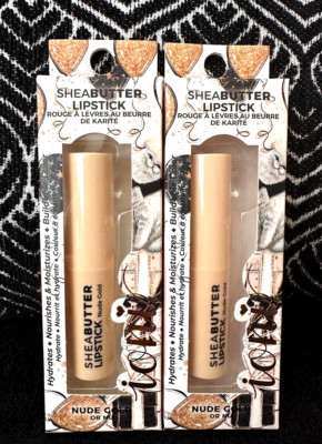 2pk IONI VIP SOIREE NUDE GOLD SHEA BUTTER SHEER SHIMMER LIPSTICK LIP BALM RARE