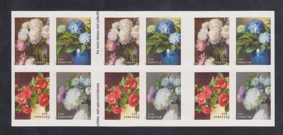 US Stamp #5237-40 Flowers Booklet, Miscut, Imperf Between Outer Margins XF NH - Image 2 of 2
