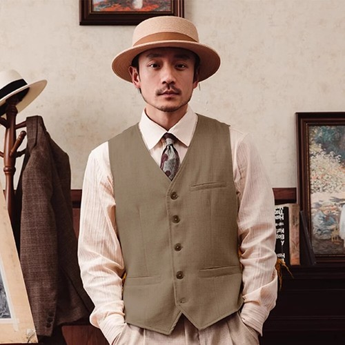 Summer Linen Vest Casual Mens Clothing Waistcoat Single Breasted Sleeveless Vest - Picture 33 of 39