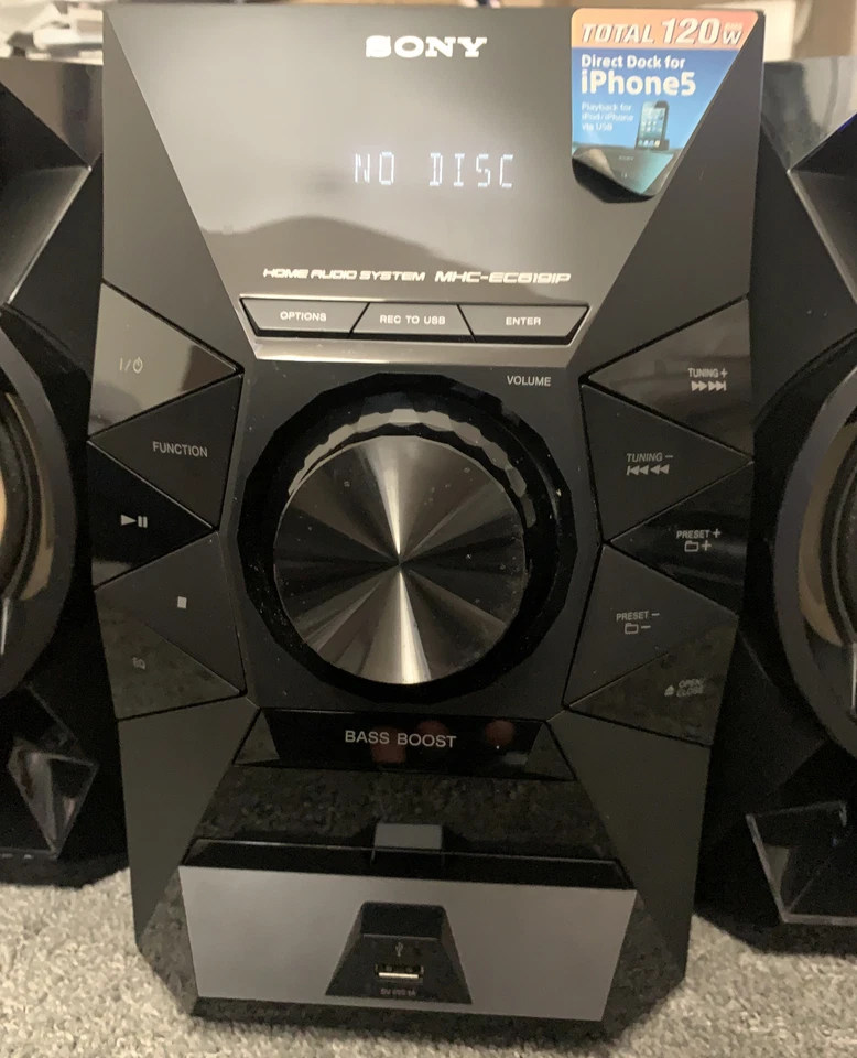 Sony MHCEC619iP Home Audio System Stereo CD iPhone iPod 8-pin Dock USB MP3 EQ - Image 2 of 4