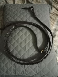 Dark Brown Raised Leather Laced Reins 50"