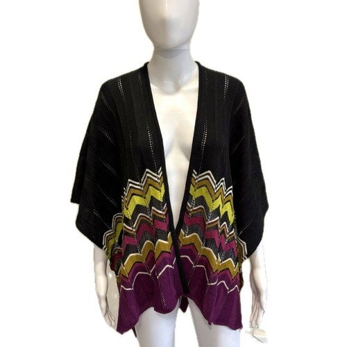 Cardigan Missoni Boutonné Col V Manches Longues - Motif Zig Zag Multicolore, Taille PETIT S - Neuf Avec étiquettes