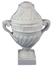 Antique 18thC Mennecy Biscuit Porcelain Lidded Urn / Vase Porzellan Soft Paste